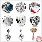 Новинка 2021 подвеска Ловец снов с сердцем и двумя перьями подходят к оригинальным шармам Pandora серебряный браслет 925 сделай сам для женщин ювелирные изделия