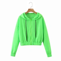 2021 new hooded sweatshirt for women green hoodies long sleeve solid color sweatshirt clothes for spring