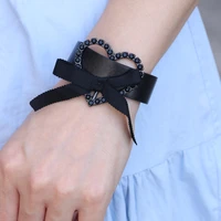 totabc fashion leather bracelet for women crystal vintage buckle heart charm wide bracelets female jewelry