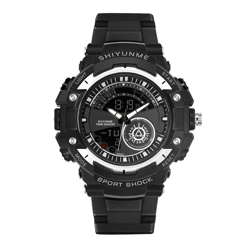 

Men Watch 50M Waterproof Stainless Steel Back Analog Digital Watches Date Stopwatch Alarm Outdoor Wrist Watch