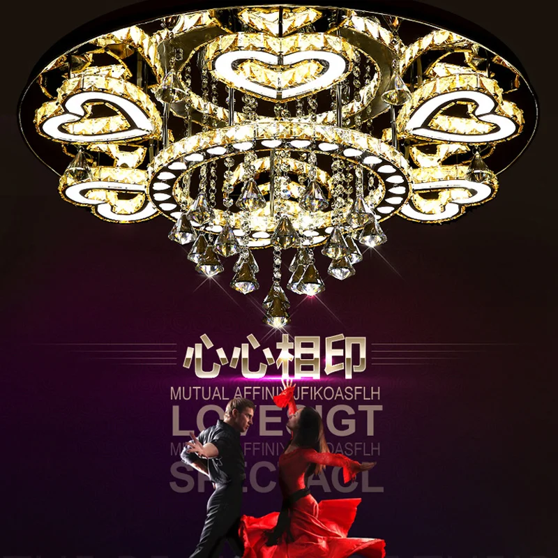 Роскошные современные Lustre De хрустальный потолок светодиодная хромированная