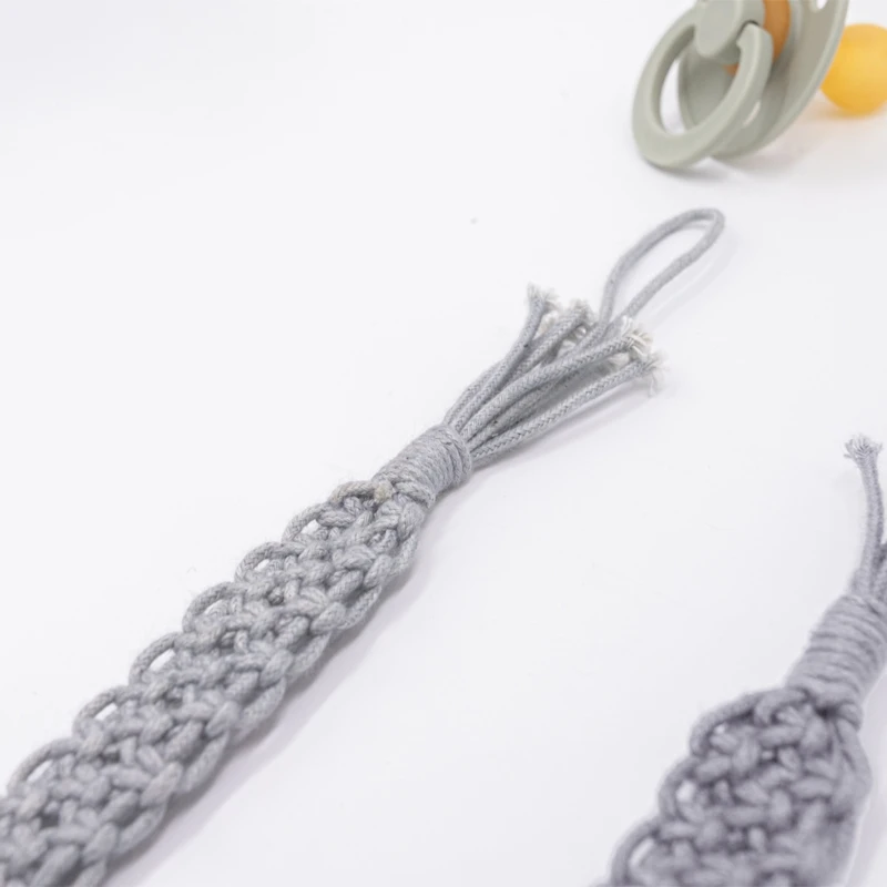 Зажим для соски пустышки ручной работы винтажная хлопковая пряжа держатель