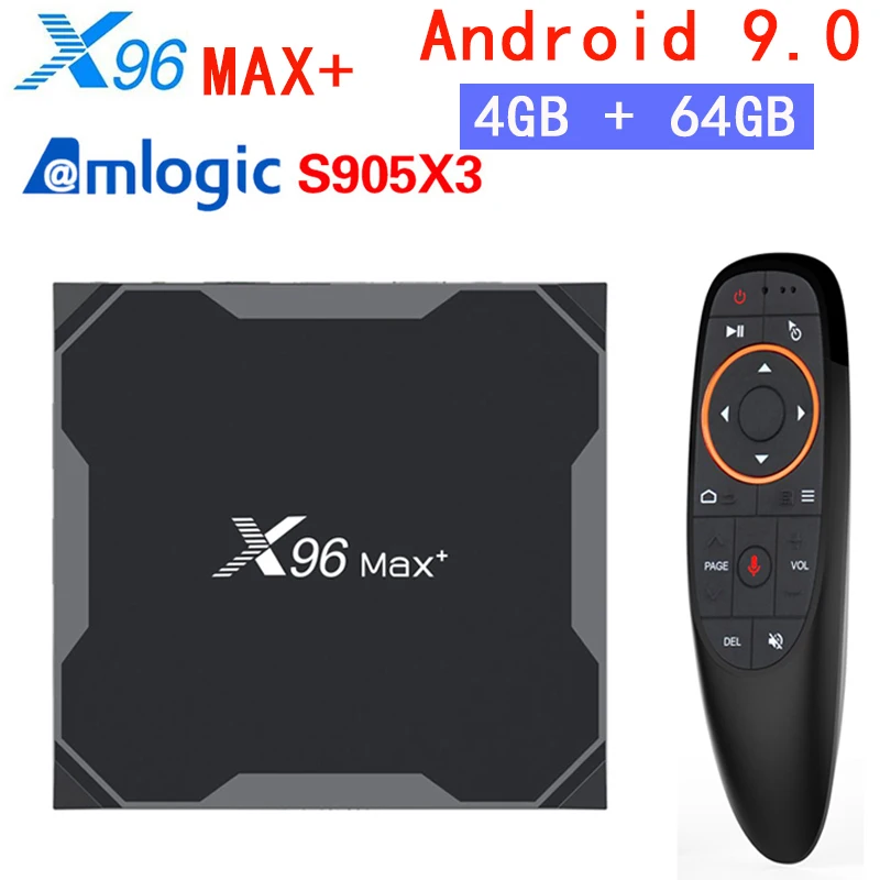Приставка Смарт-ТВ X96 Max PLUS Android 9 0 4 ядра + 32/64 ГБ Wi-Fi 2 4/5 ГГц | Электроника