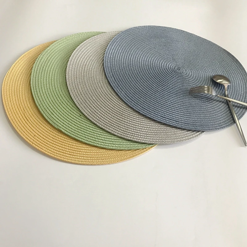 

4pcs PP Dining Table Mat Woven Placemat Pad Heat Resistant Bowls Coffee Cups Coaster Tableware Mat for Home Kitchen Party Supply