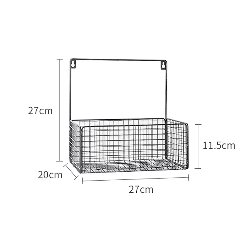 

Nordic Wire Kitchen Storage Rack Free Perforation Wall-mounted Wrought Iron Storage Basket Toilet Bathroom Storage Accessories