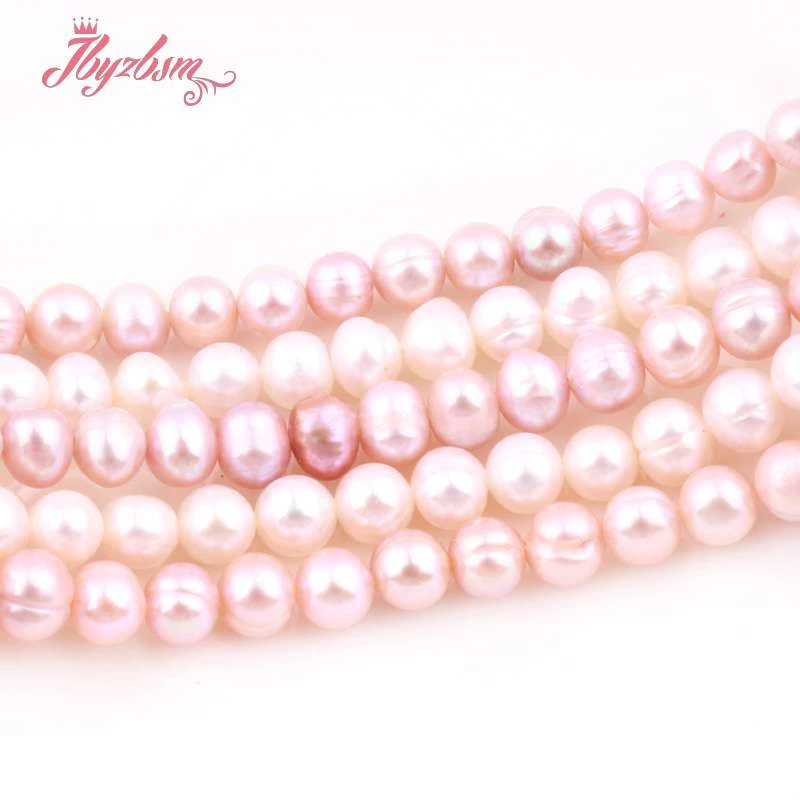 5.5-7mm Nearround Freshwater Pearl Beads Loose Natural Stone For DIY Necklace Bracelats Earring Jewelry Making Strand 15&quot | Украшения и