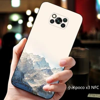 pocox3nfc embossed vintage east asian chinese japanese style case for xiaomi poco x3 nfc snow mountain decree crane cover