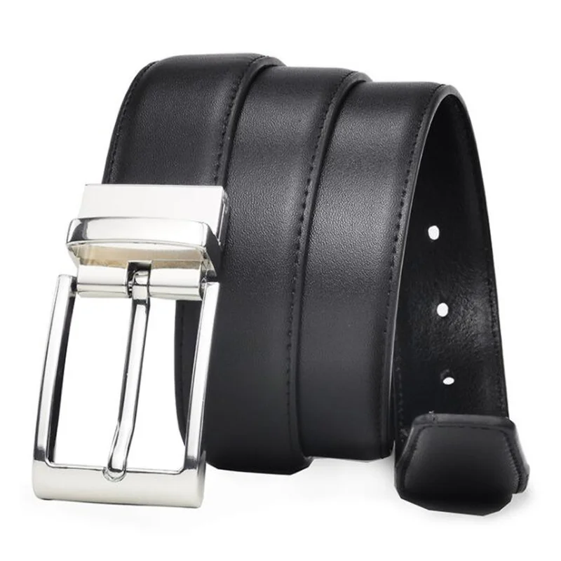 35mm Cowhide Genuine Leather Belt for Men Strap Belts with Male Pin Buckle Vintage Jeans Waistbands,Drilling Style+Punching Tool