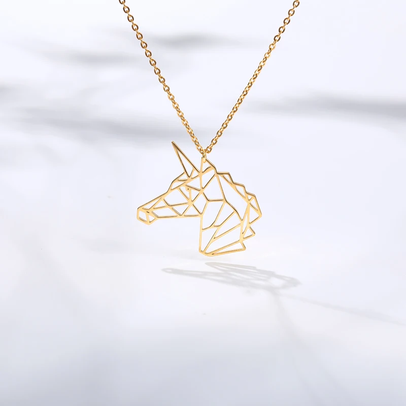 Цепочка с подвеской в виде лошади для мужчин и женщин ожерелье из нержавеющей