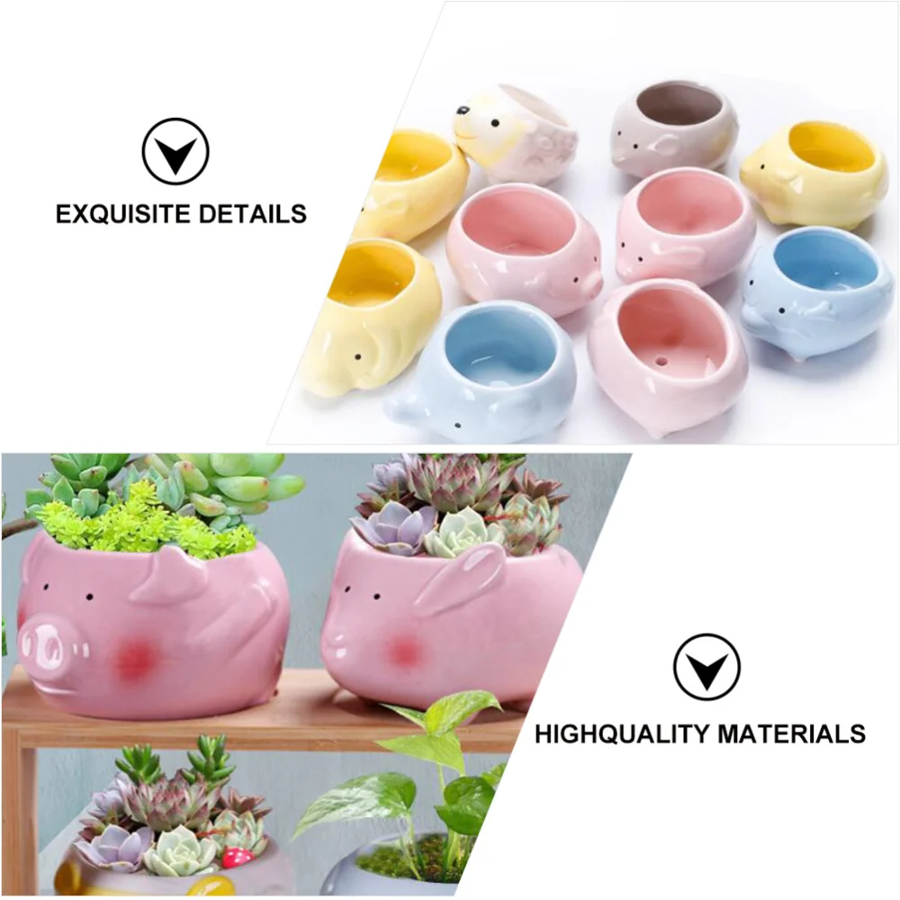 

4Pcs Adorable Rabbit Shape Flower Pots Ceramic Succulents Pots Home Decors