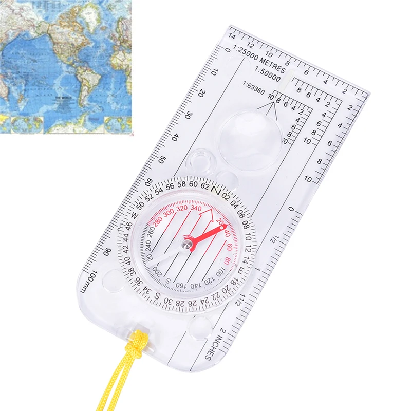 

Outdoor Map Scale Compass Night bussola Camping Directional Cross-country Race Hiking Special Compass Baseplate Ruler