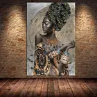 Настенные картины в африканском стиле, абстрактные фотообои черного цвета с фотографиями, без рамки, для гостиной