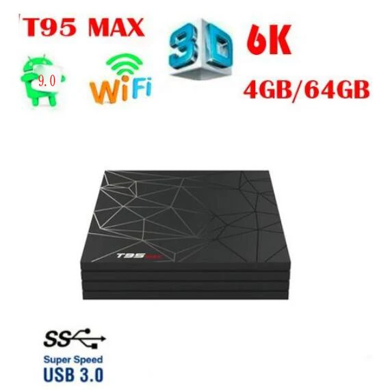 T95 max 20pcs 4G/32G 4G/64G Smart Android 8.1 TV BOX 2.4G WiFi USB3.0 HDR+ Media player | Электроника