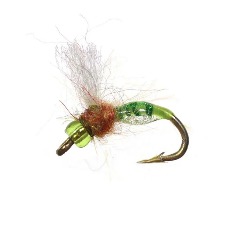 

6Pcs Fishing Bait Copper Bead Head Lure Nymph Flies Trout Artificial Fly Single Metal Barbed Hook Fishing Lures Kits