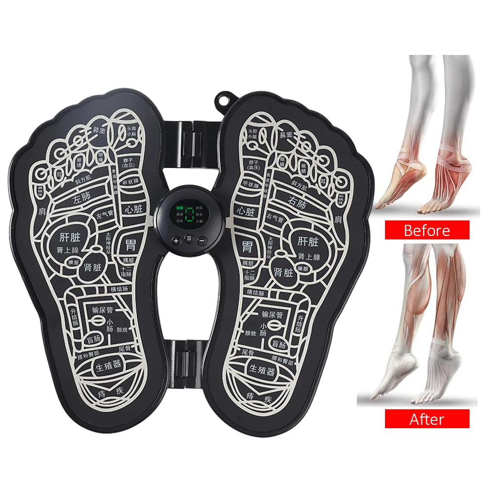 

Foot Massager Portable Folding Rechargeable Electric Massage Mat with 6 Mode 9 Intensity for Foot Circulation Muscle Relaxation