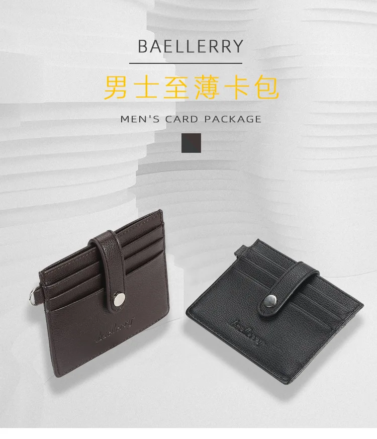 Baellerry, новинка, тонкие мужские кошельки из искусственной кожи, дизайнерские маленькие кошельки, мужской кошелек на застежке, Ретро кошелек, держатель для карт, мини держатели, Carteira
