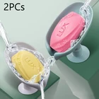 Держатель для мыла в форме листа, полка для мыла для душа, Коробка для мыла для ванной, вертикальная присоска, аксессуары для стирки, ванной комнаты