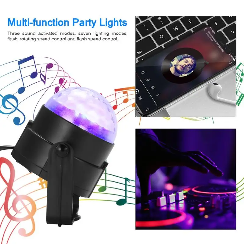 Мини RGB 3 Вт хрустальный магический шар Светодиодная сценическая лампа DJ КТВ
