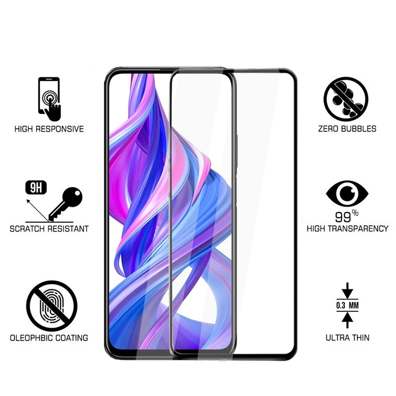 2в1 защитное стекло honor 9x глобальная стеклянная Защитная пленка для premium aonor 9 x x9 6 59