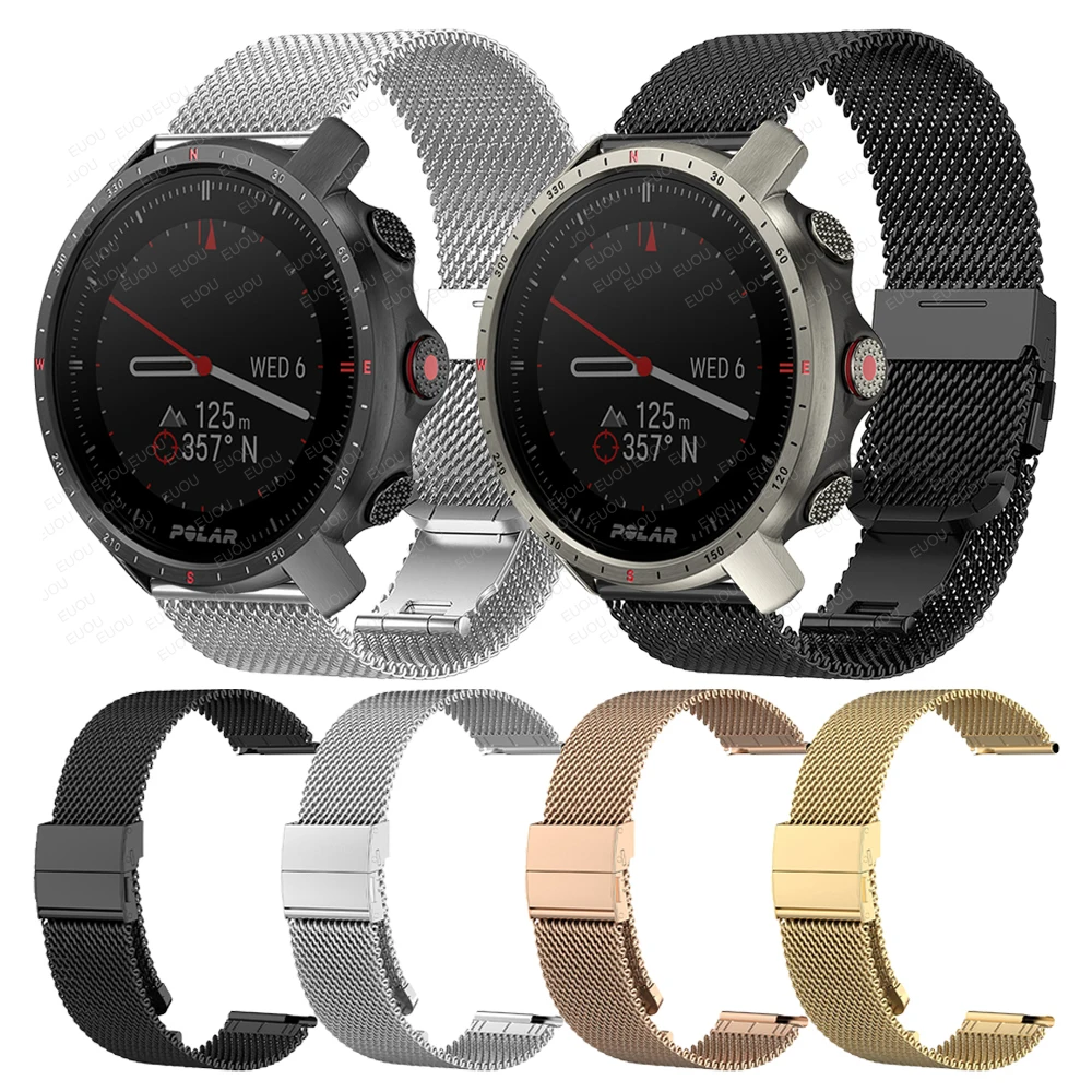 

Stainless steel mesh belt Strap Compatible with POLAR Grit X Pro Titan/VANTAGE M2 M/IGNITE 2/UNITE Band Metal Bracelet Wristband