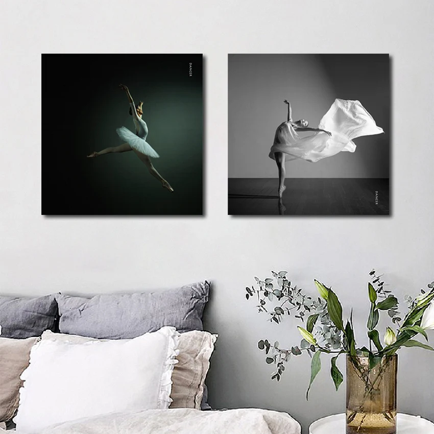 

Modern Elegant Dancer Dancing Poster Art Print Ballet Canvas Painting Picture Home Wall Art Aisle Bedroom Decoration Custom