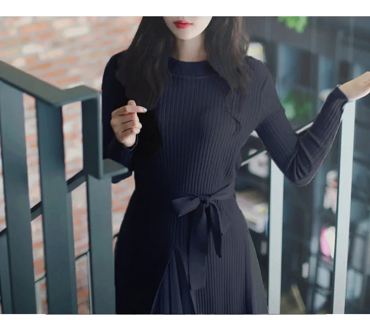 2019 Elegant Two pieces Knitted Sweater Dress Slim-fit Slim Mesh Skirt Piece Set fashionable Runway Suit |