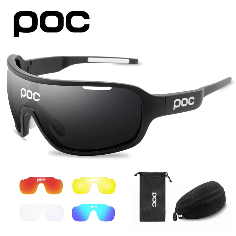 

POC Cycling Glasses Men Women Mountain Bike Bicycle Sport Sunglasses MTB Cycling Racing Eyewear 4 Lens Set Óculos ciclismo