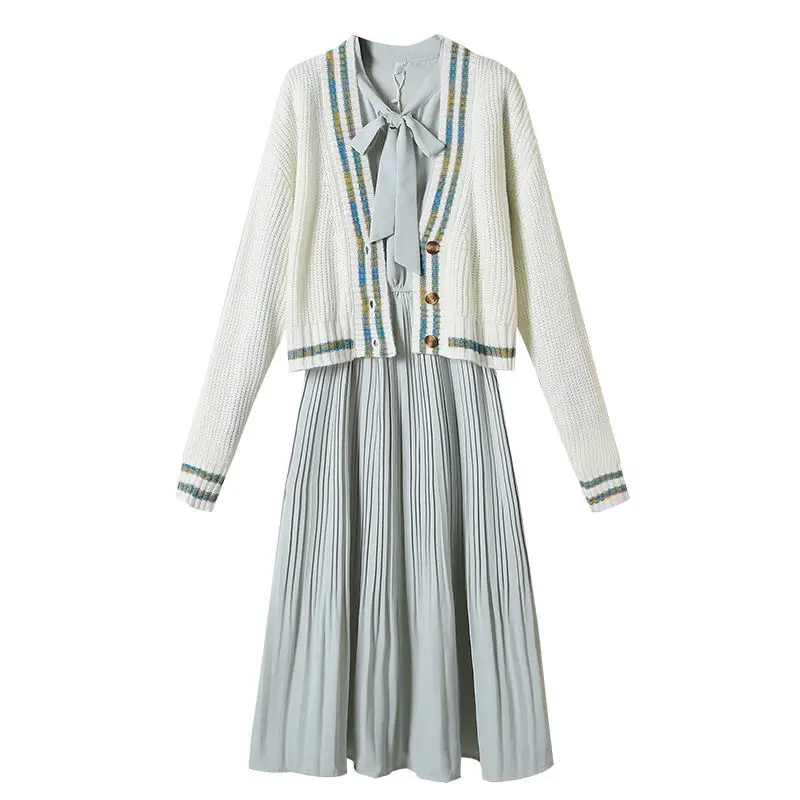 Женский Повседневный костюм однобортный Кардиган составного кроя с V-образным