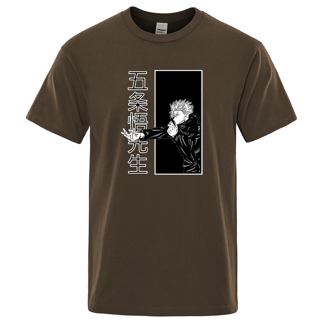 

Футболка мужская с коротким рукавом, японская аниме годзо Сатору, уличная футболка, летняя модная мужская футболка