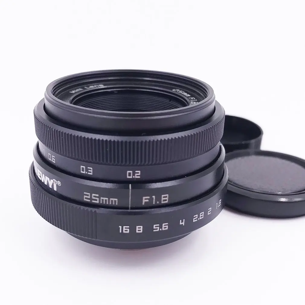 25 мм F1.8 объектив камеры Мини CCTV C крепление широкоугольный объектив для Sony для Nikon для Canon DSLR адаптер для синхронизации данных адаптер Черный