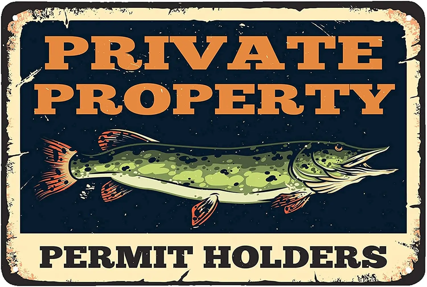 

Vintage Decor Metal Tin Sign Private Property Permit Holders Retro for Outdoor Home Club Bar Store Wall Decorative Art Man Cave