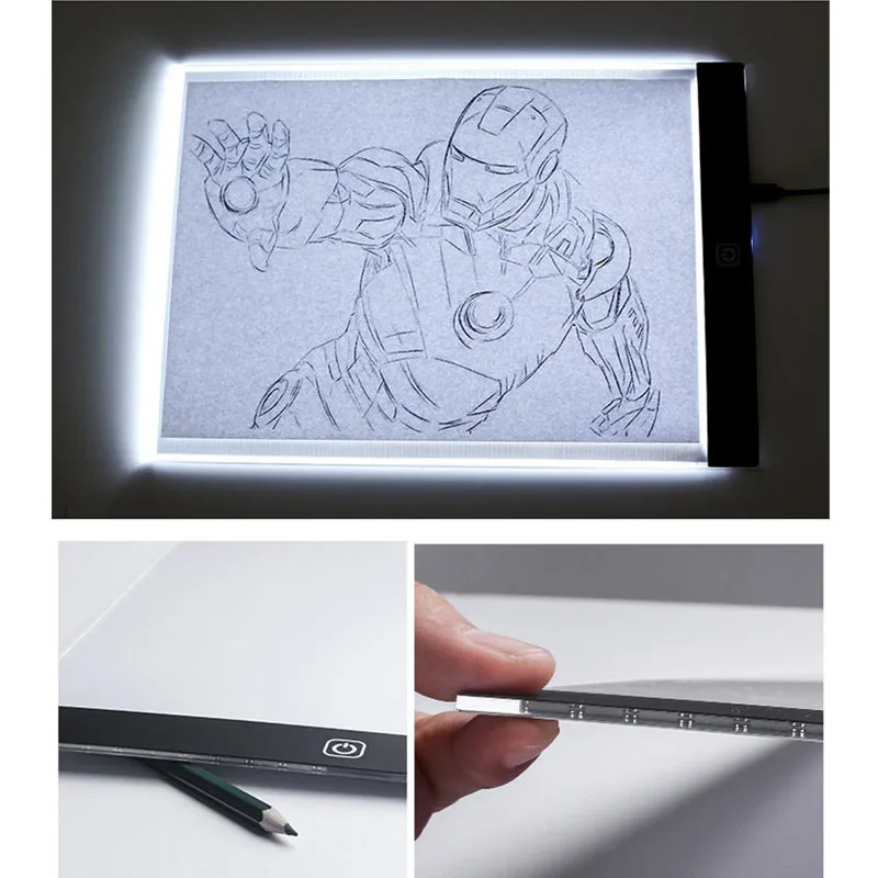 

A4 3 Level Dimmable Led Drawing Copy Pad Board Children's Toy Painting Educational Kids Grow Playmates Creative Gifts