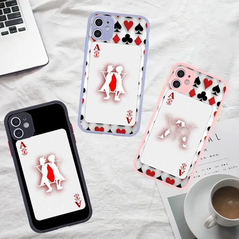 

hunter x hunter Phone Case For iPhone 12 11 Mini Pro XR XS Max 7 8 Plus X Matte transparent Gray Back Cover