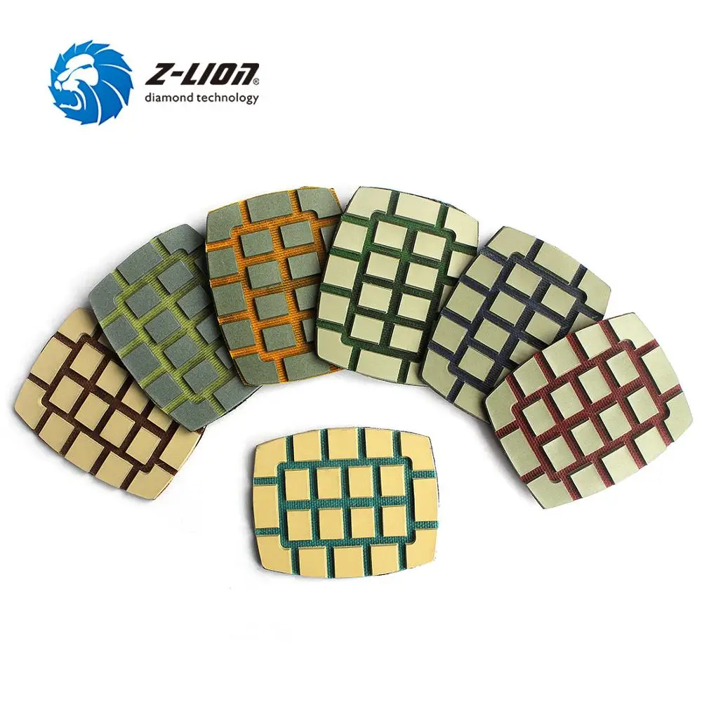 Z-LION 2PCS Diamond Polishing Pad Dry Use Concrete Grinding Disc Oval Abrasive With Hook Loop For Floor Machine | Инструменты