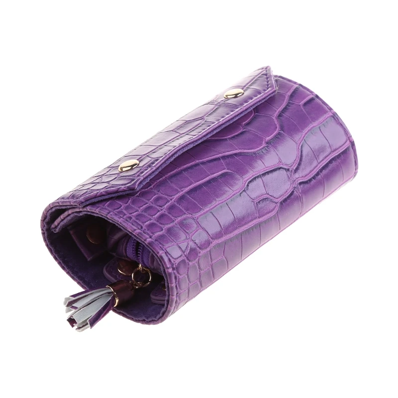 

Portable Travel Jewelry Organizer Box Roll PU Leather Jewellery Storage Pouch