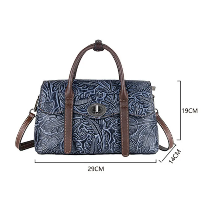 

Genuine First Layer Cowhide Leather Women's Handbags 2020 New Hand-colored Crossbody Bag Vintage Style Shoulder Bags For Female