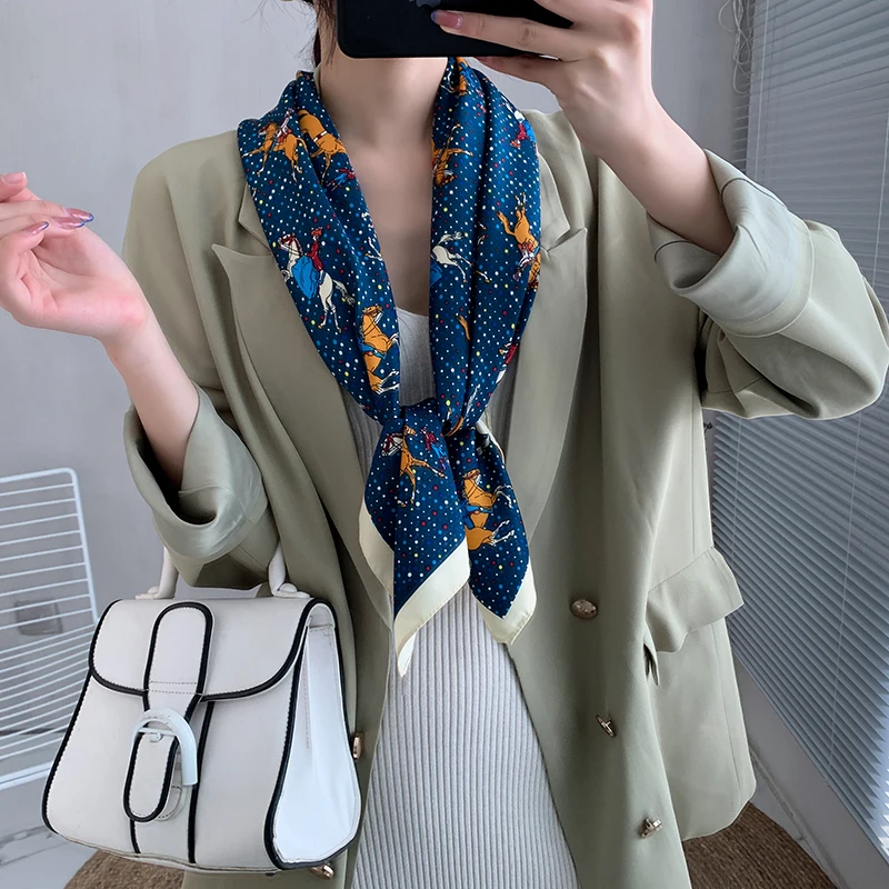 

2021 new spring women scarf quality shawl silk fashion scarf headscarf beach sunscreen bag headscarf scarf 90cm*90cm