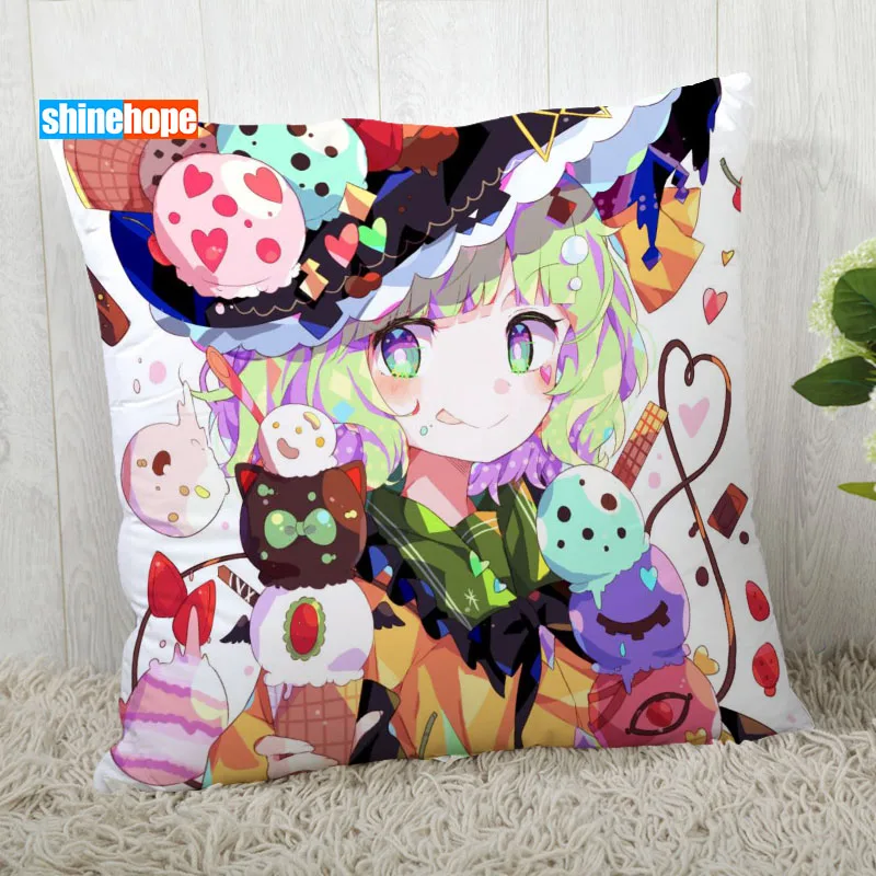 

Komeiji Koishi Kissen Abdeckung Anpassen Anime Kissenbezug Moderne Home Dekorative Kissen Fall Für Wohnzimmer 45X45cm,40X40cm