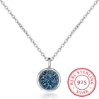 Ожерелье из стерлингового серебра 925 пробы женское, ожерелье с фрагментами голубого хрусталя, звезда мечты, планеты, цепочка-чокер, S-N373