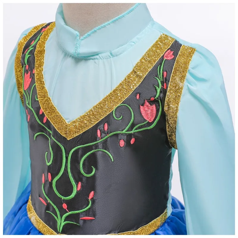 Платье принцессы из мультфильма Холодное сердце платье Анны для девочек с