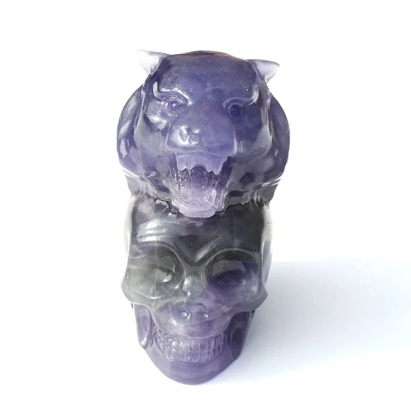 

1 шт. натуральные радужные искусственные черепа тигра