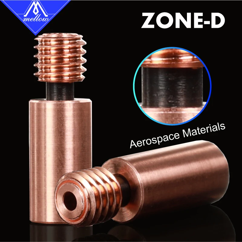 

Mellow NF D-Zone Chimera Extruder Kraken Heat Break Copper & Aerospace 3D Printer Parts Nozzle V6 Dual Hotend J-Head Throat