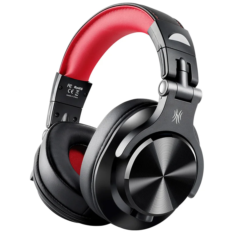 Red Oneodio Fusion профессиональные Проводные студийные DJ наушники+ беспроводная Bluetooth 4,0 гарнитура HIFI стерео монитор наушники с микрофоном - Цвет: Red