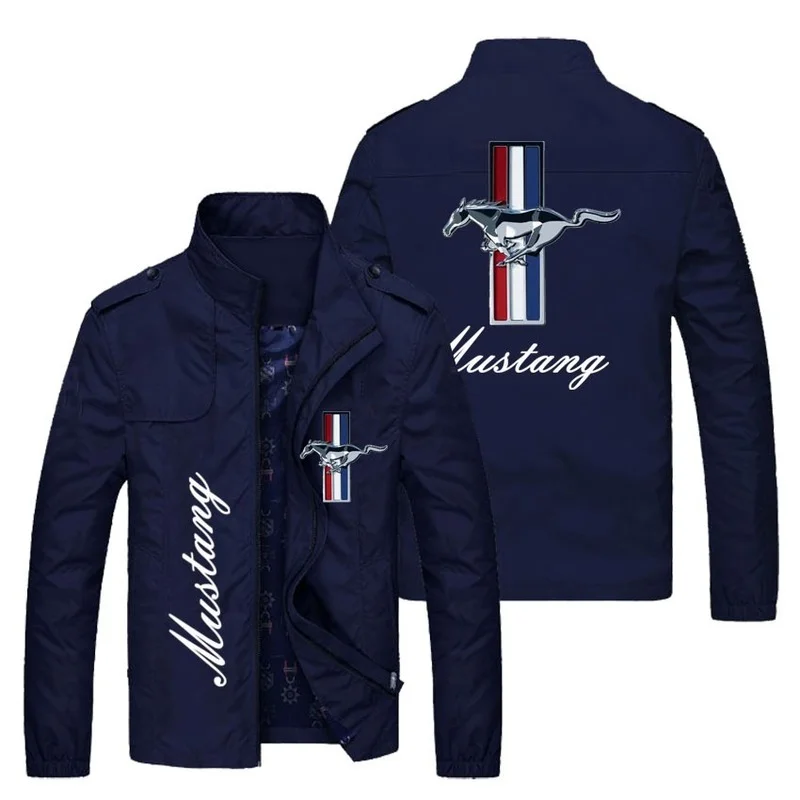

2021 New bountique racing Mustang men's jacket sports casual men's zipper spring and autumn fashion slim jacket E