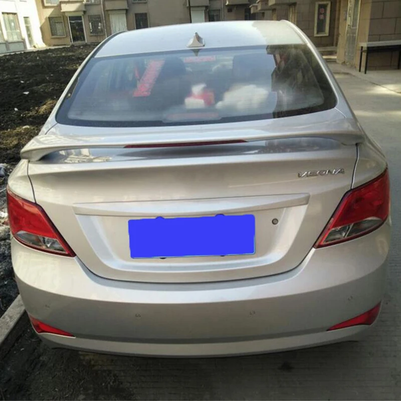 Для Hyundai Verna машинный спойлер 2010-2015 АБС Материал грунтовка Цвет заднее крыло