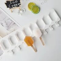 silicone ice cream mold diy homemade popsicle moulds freezer 8 cell gemstone ice cube tray popsicle barrel makers baking tools