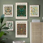 Красочный Вильям Моррис цветок лист винтажный абстрактный настенный художественный Рисунок на холсте принты и плакаты настенные картины для декора спальни