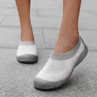 light sneakers women breathable mesh vulcanized shoes outdoor flat slip on sock shoes women for walking plus size 35 42