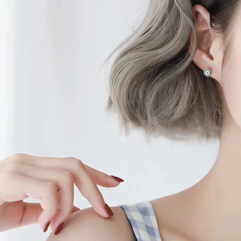 Чандлер Бохо микро проложенные серьги сглаза Круглые ретро классические Bricous для