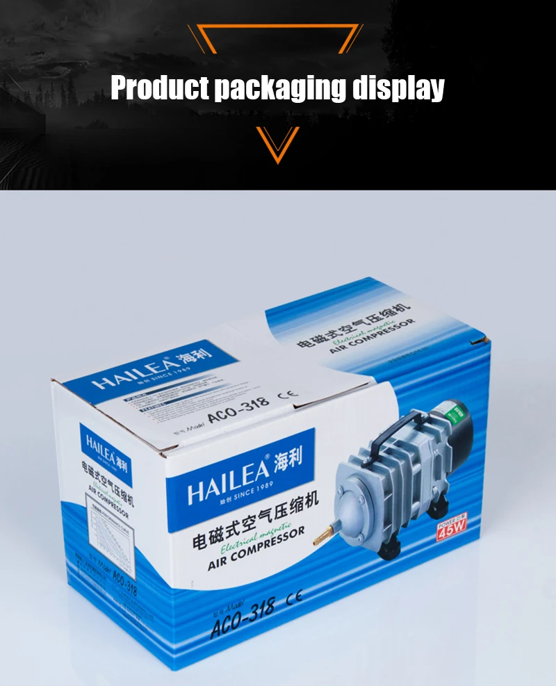 

220V Hailea External High Power AC E-magnetic Air Pump Fish Pond Oxygen Pump Compressor for pond Air Aerator Pump ACO-208 308